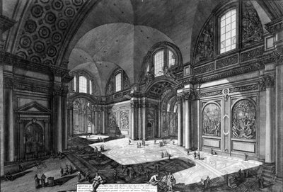 View of the interior of Santa Maria degli Angeli e dei Martiri, from the 